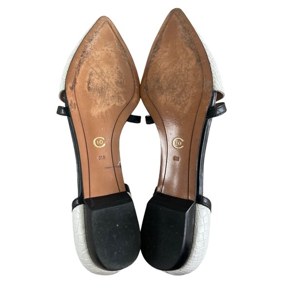 10 Crosby Derek Lam Designer Black & White Crocodile Leather Womens Shoes Sz 8M - Picture 7 of 8